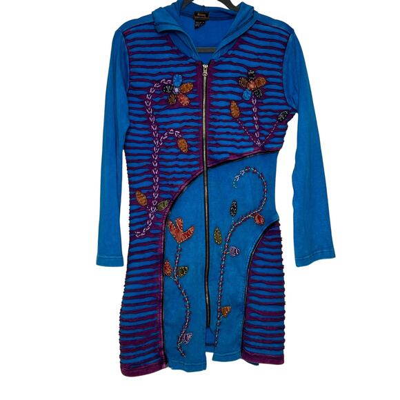 Rising International Full Zip Hooded Sweatshirt Dress Size Medium - Picture 1 of 10